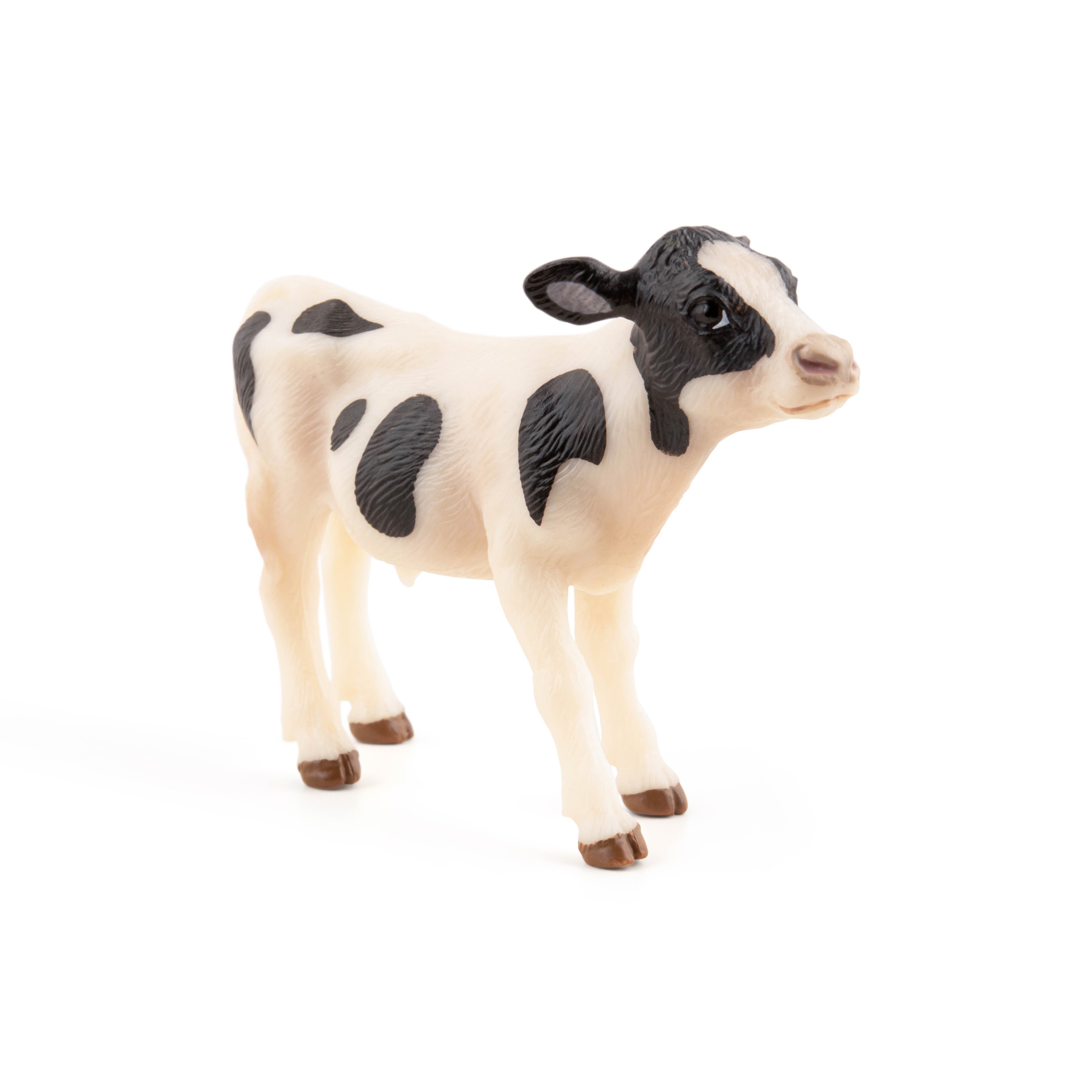 papo-farm-figurine-veau-noir-et-blanc-ferme image 1