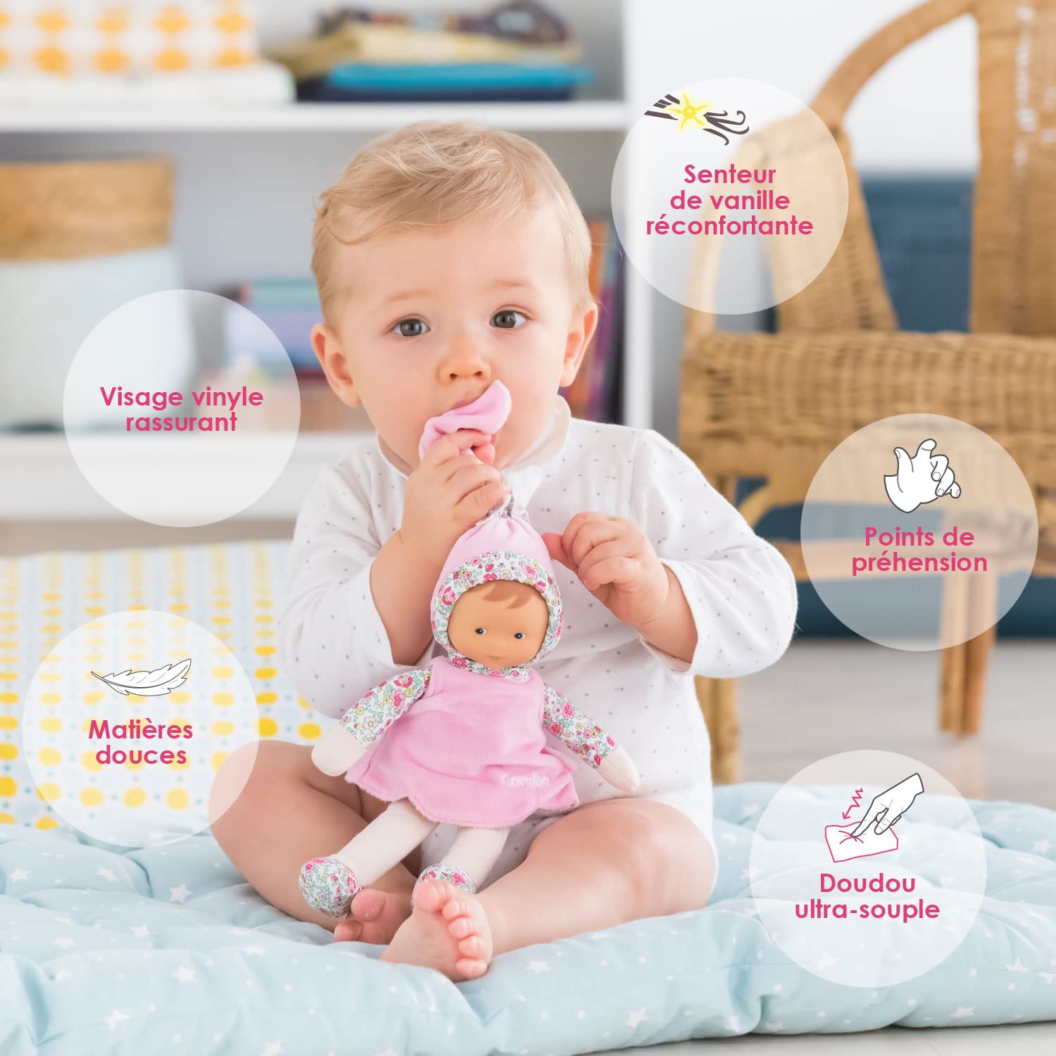 corolle-mon-doudou-miss-rose-jardin-en-fleurs-doudou-25-cm-naissance image 6