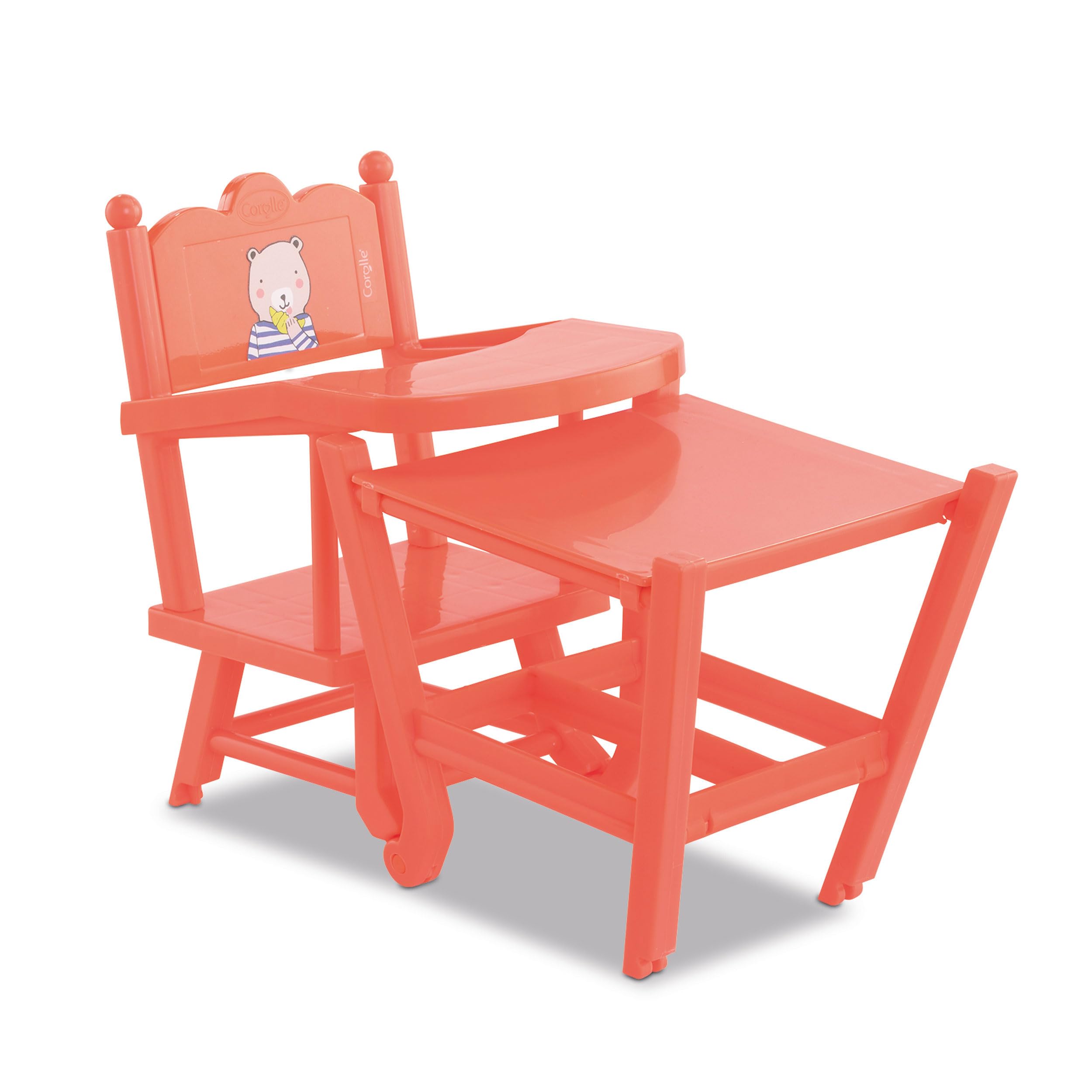 corolle-mon-grand-chaise-haute-accessoire-poupon-36-42cm-corail image 4