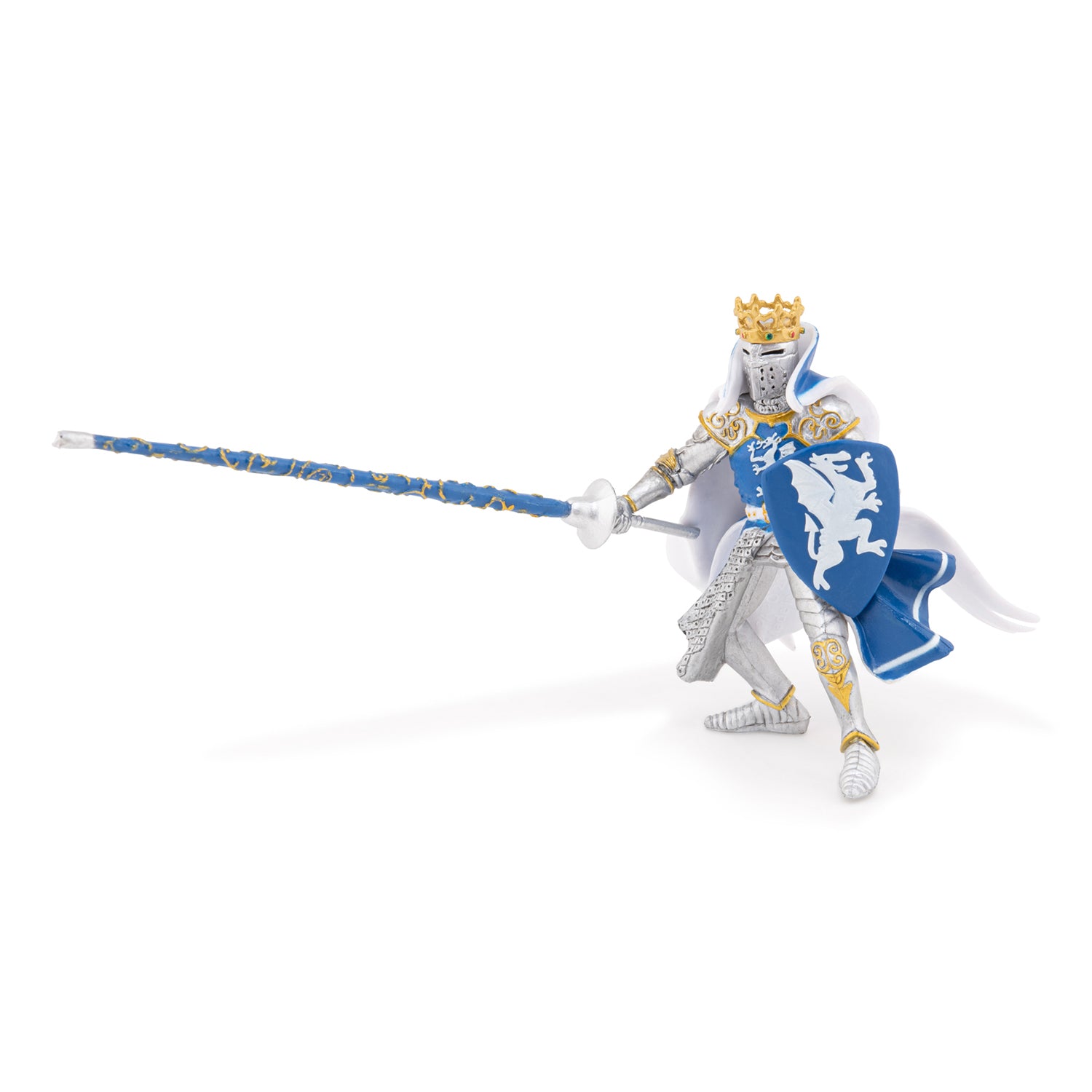 papo-medieval-roi-au-dragon-bleu-figurine-chevalier-armure-or image 2