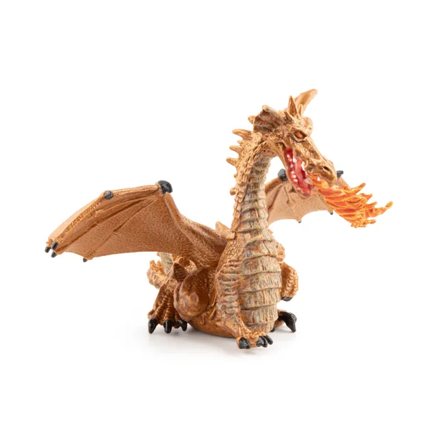 papo-monde-enchant-dragon-or-avec-flamme-figurine-dragon image 1