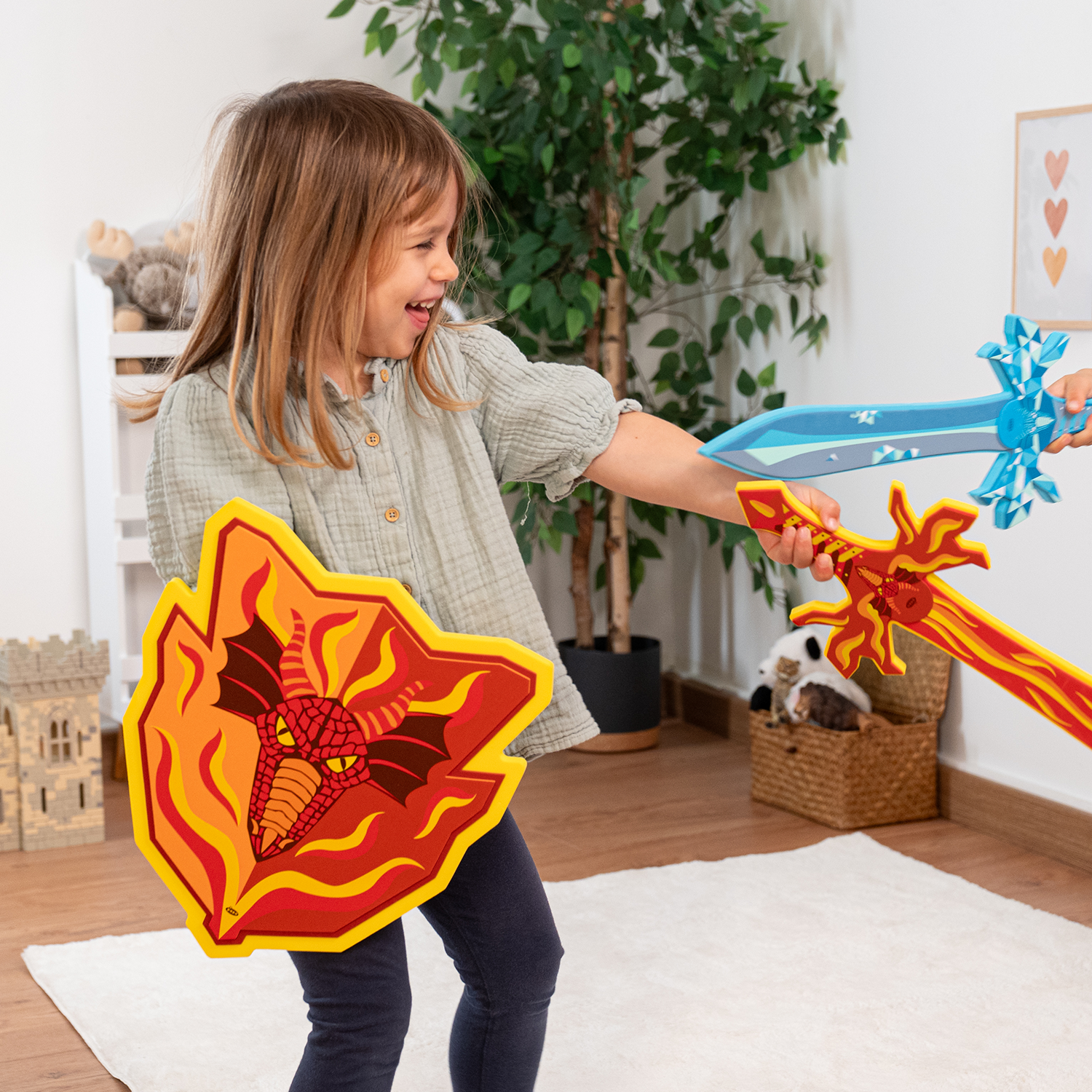 papo-foam-sets-bouclier-de-feu-mousse-enfant-rouge image 2