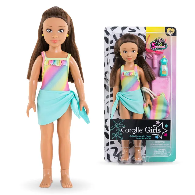 corolle-girls-coffret-luna-la-plage-poup-e-28cm-5-accessoires image 1