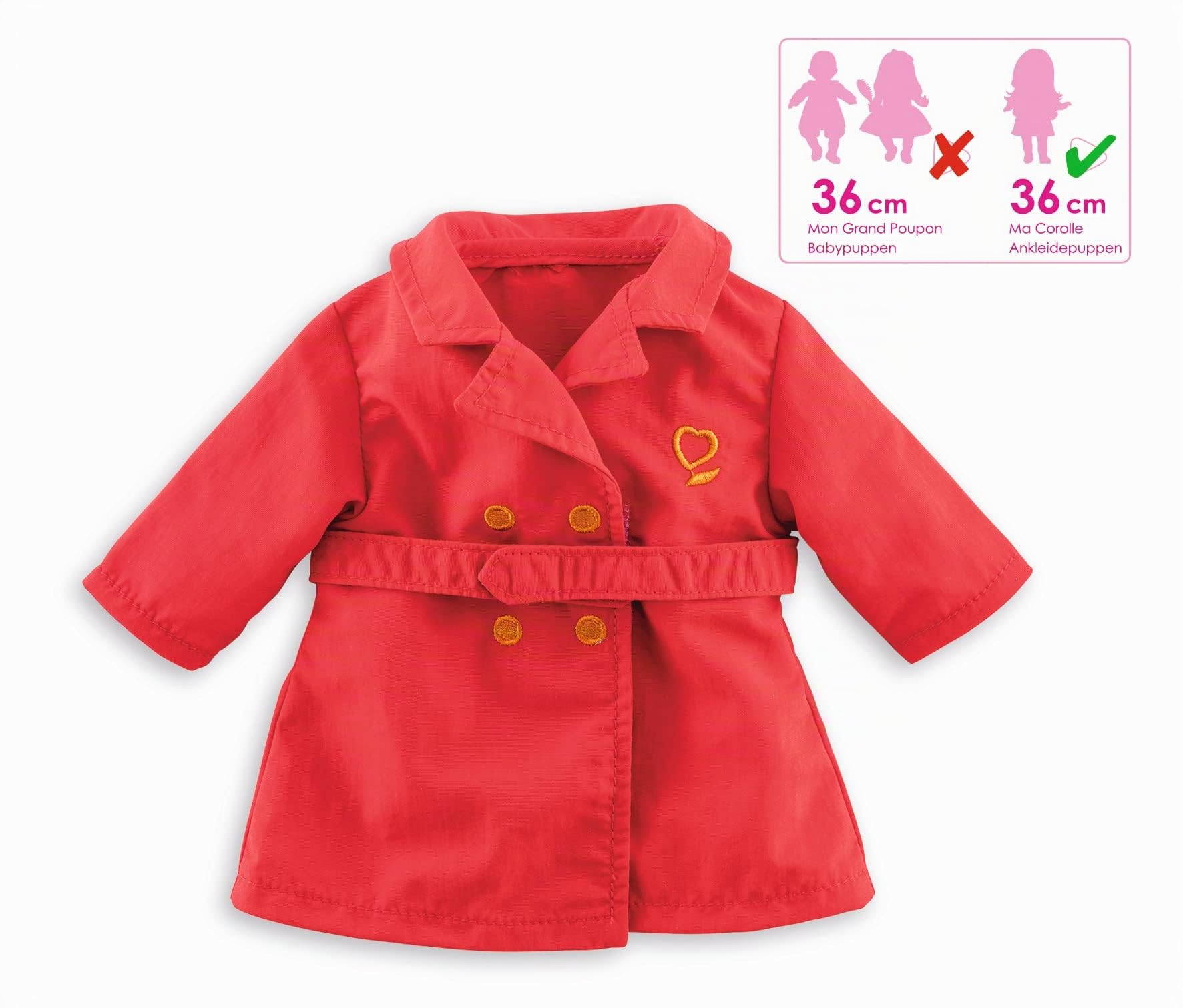 corolle-ma-corolle-trench-rouge-v-tement-poup-e-36-cm-9000211910 image 3