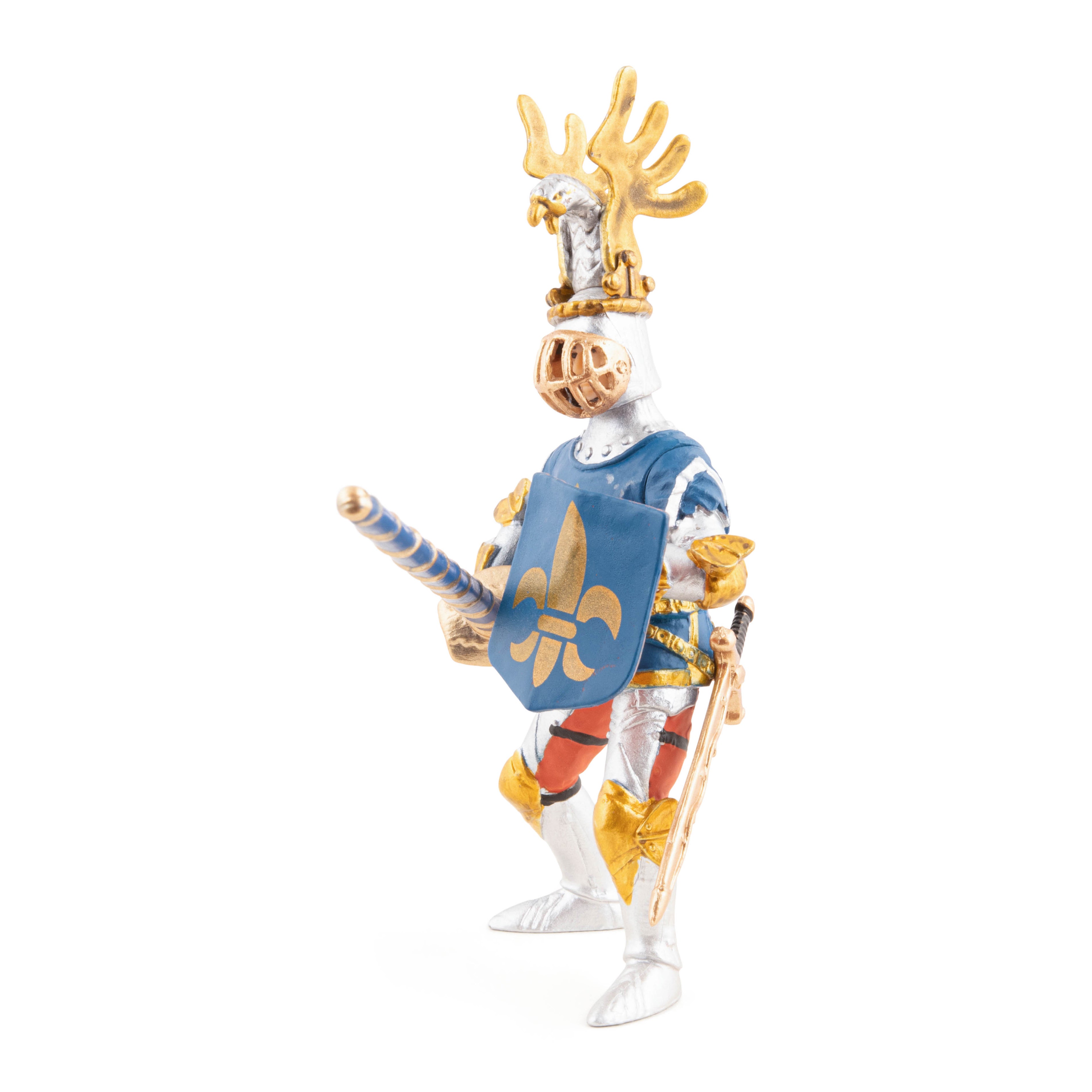 papo-medieval-chevalier-bleu-fleur-de-lys-figurine-ch-teau image 5