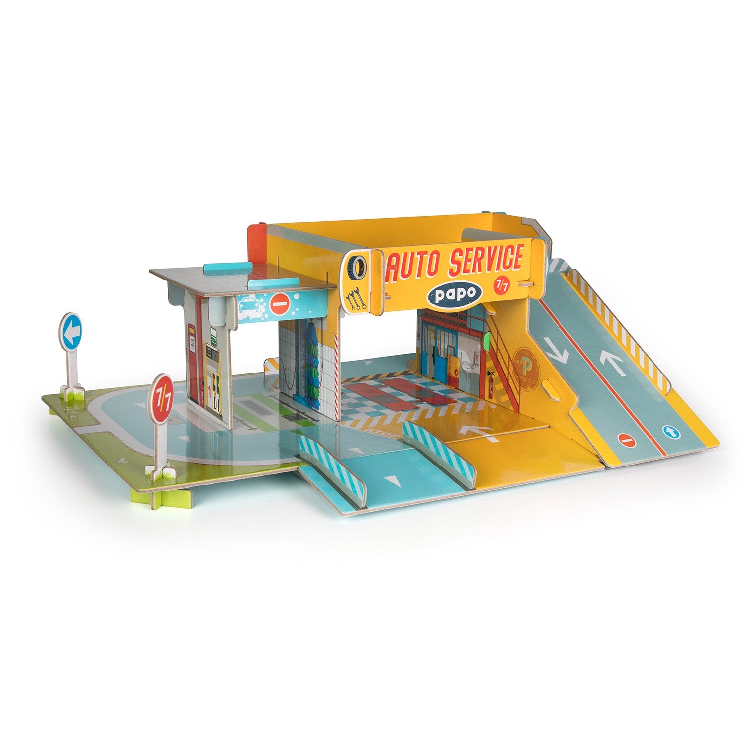 papo-city-le-garage-jouet-voitures-station-lavage image 2