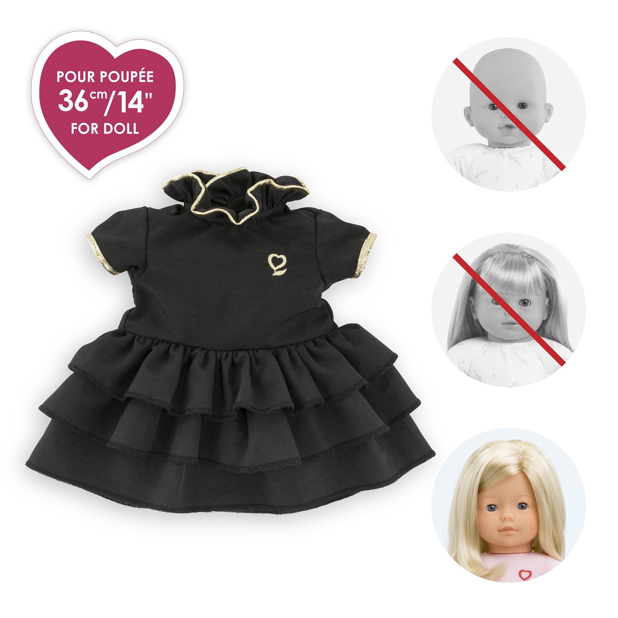corolle-ma-corolle-petite-robe-noire-v-tement-poup-e-36-cm image 3