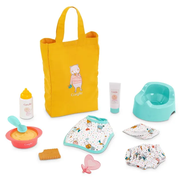 corolle-mon-premier-coffret-nurserie-11-accessoires-30cm-safran image 1