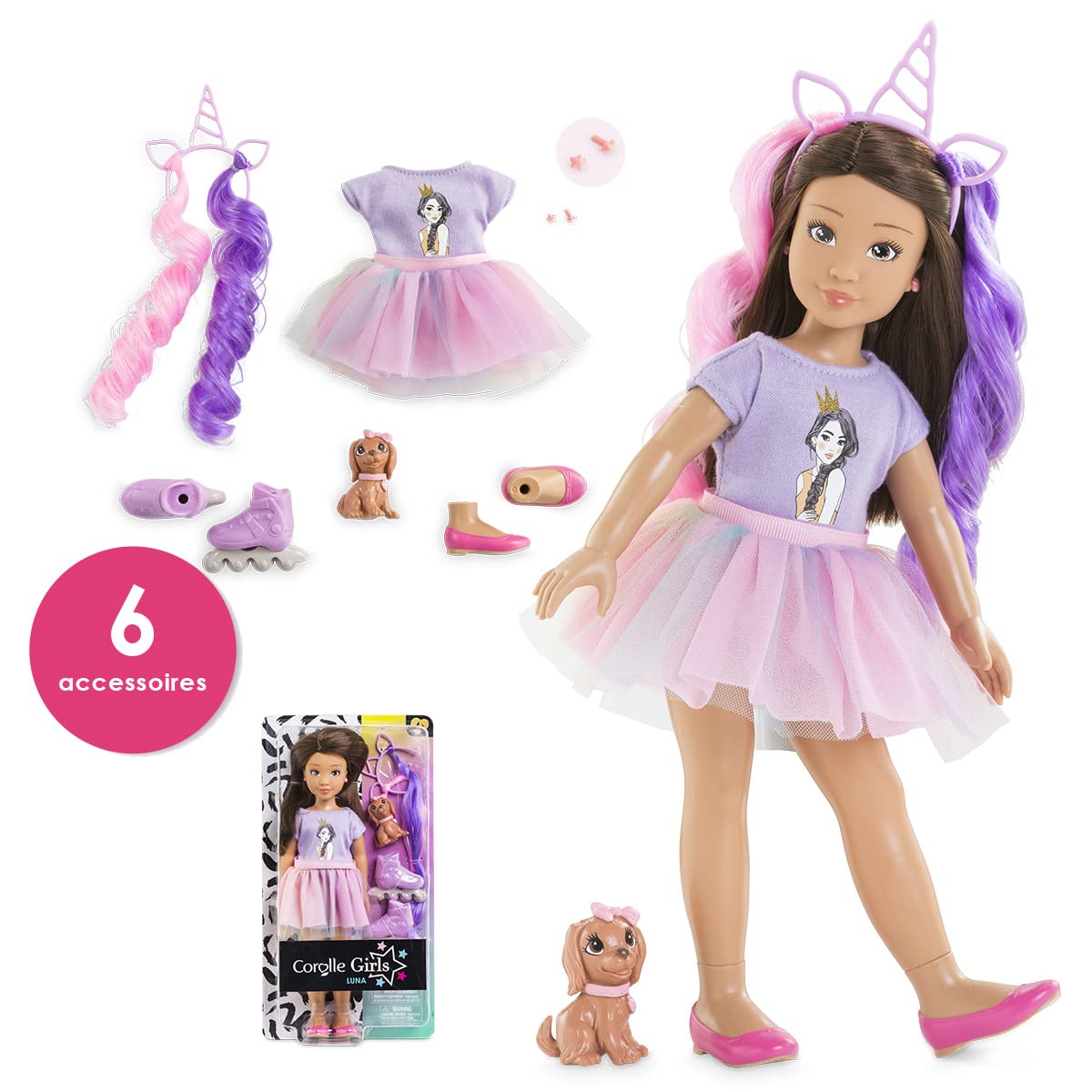 corolle-girls-luna-licorne-poup-e-mannequin-28-cm-avec-rollers image 2