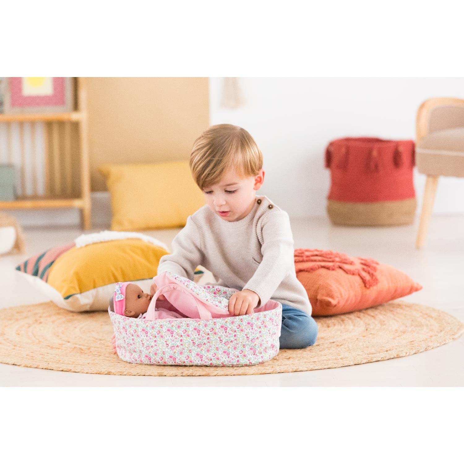 corolle-mon-premier-couffin-fleuri-accessoire-poupon-30-cm-rose image 6
