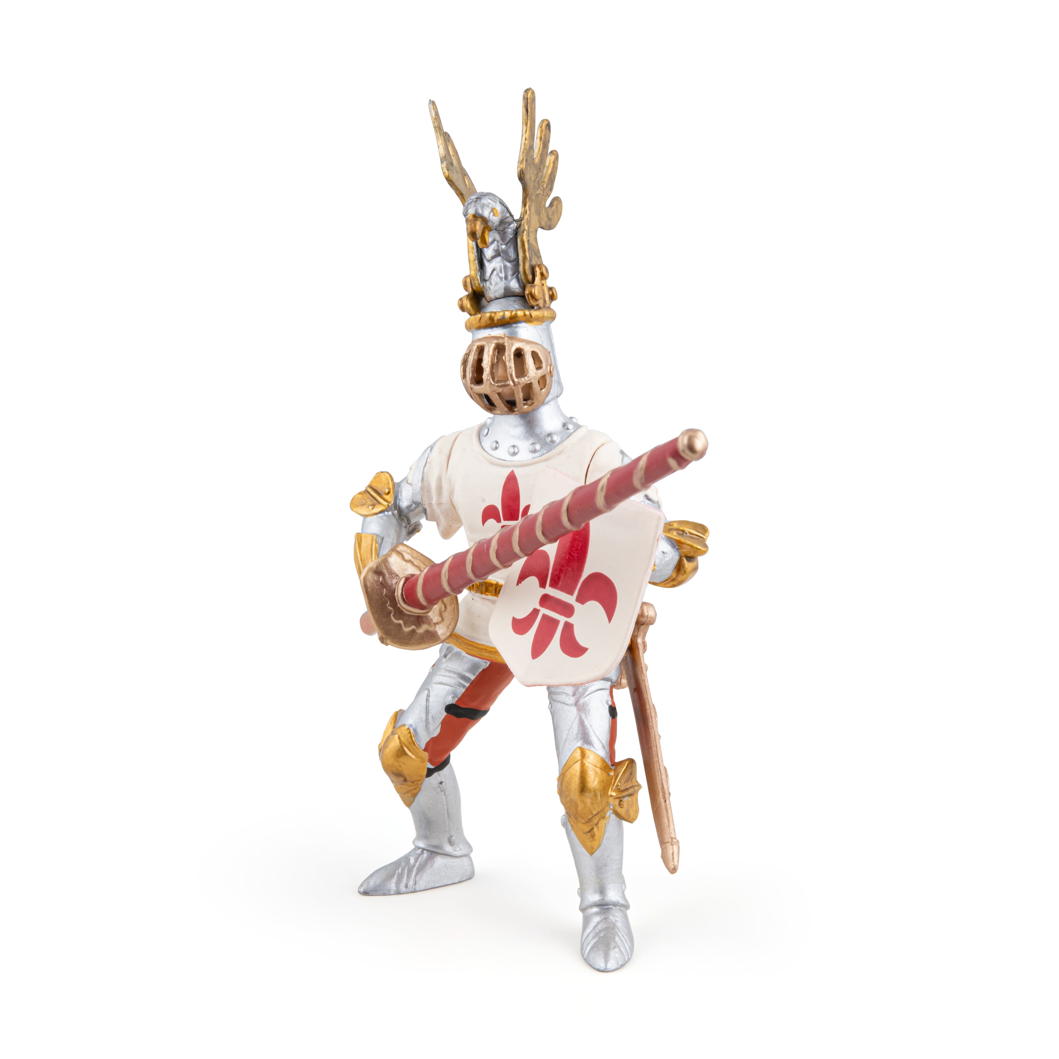 papo-medieval-chevalier-blanc-figurine-fleur-de-lys image 2