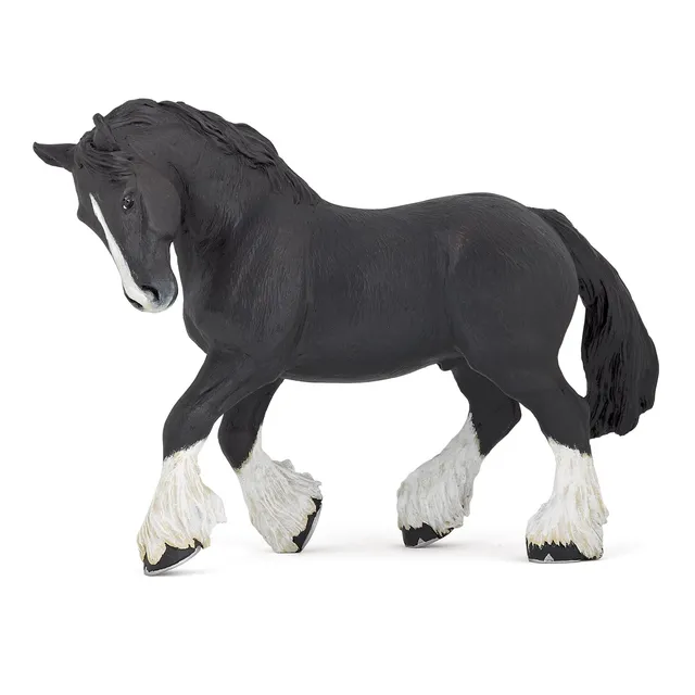papo-figurine-etalon-shire-noir-cheval-de-trait image 1