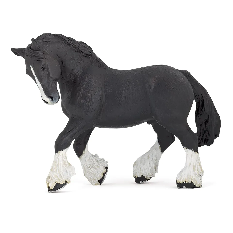 papo-figurine-etalon-shire-noir-cheval-de-trait image 1