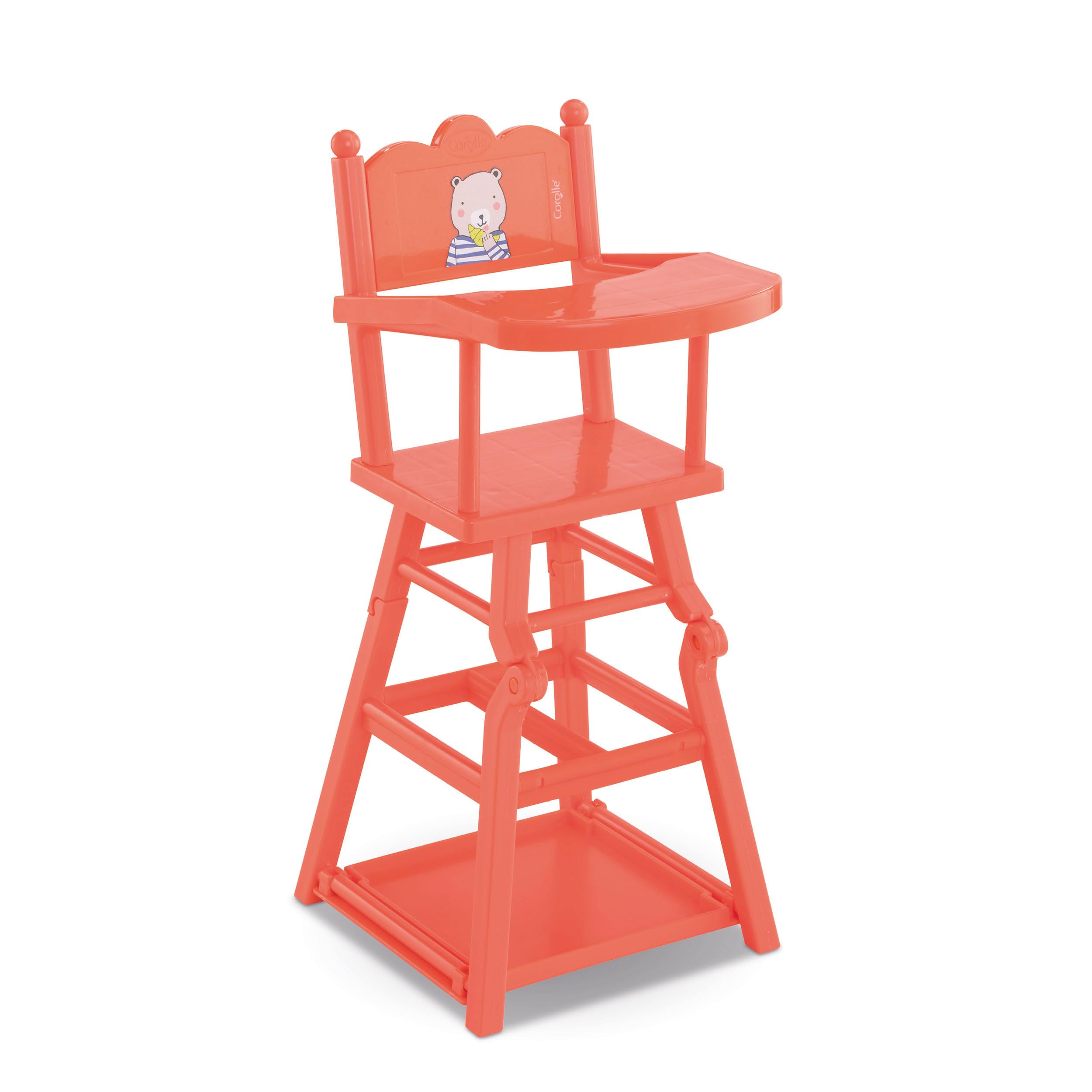 corolle-mon-grand-chaise-haute-accessoire-poupon-36-42cm-corail image 1