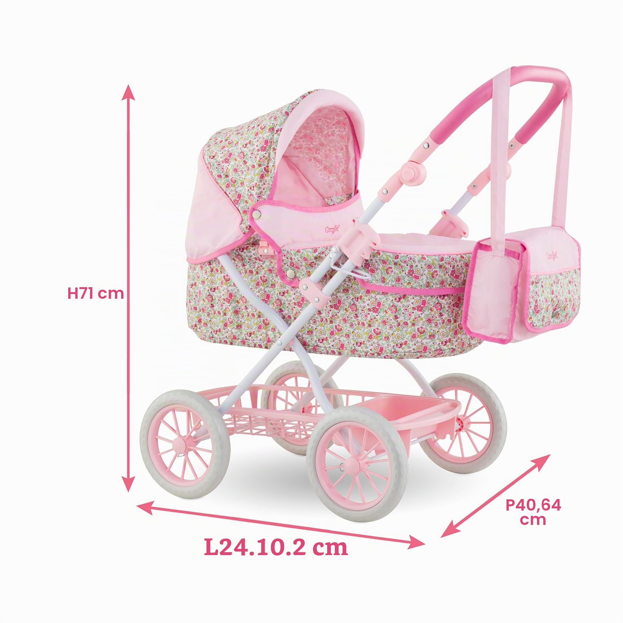 corolle-mon-grand-poupon-landau-fleuri-landau-36-52-cm-pliable image 3