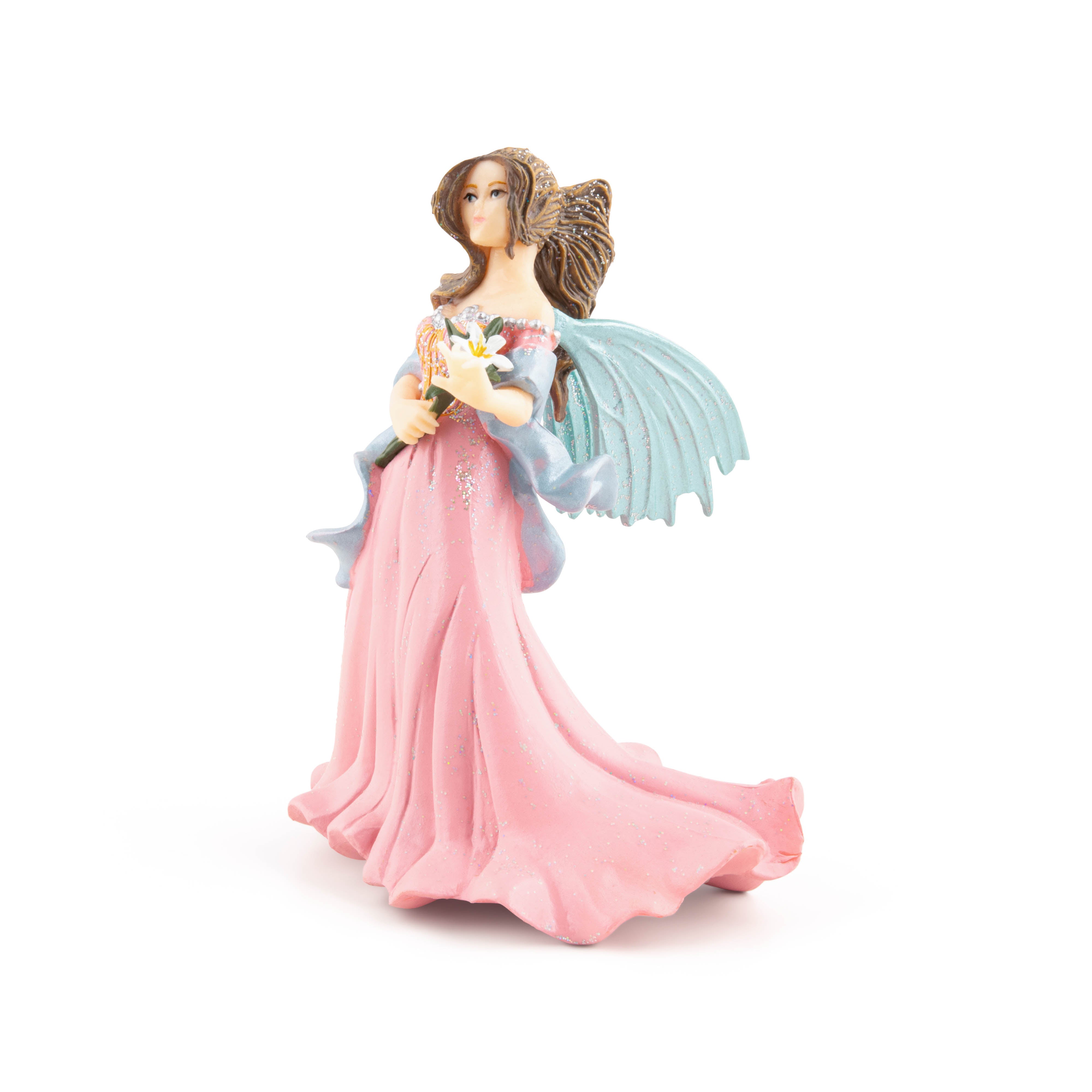 papo-the-enchanted-world-elfe-rose-au-lys-figurine-robe-rose image 4