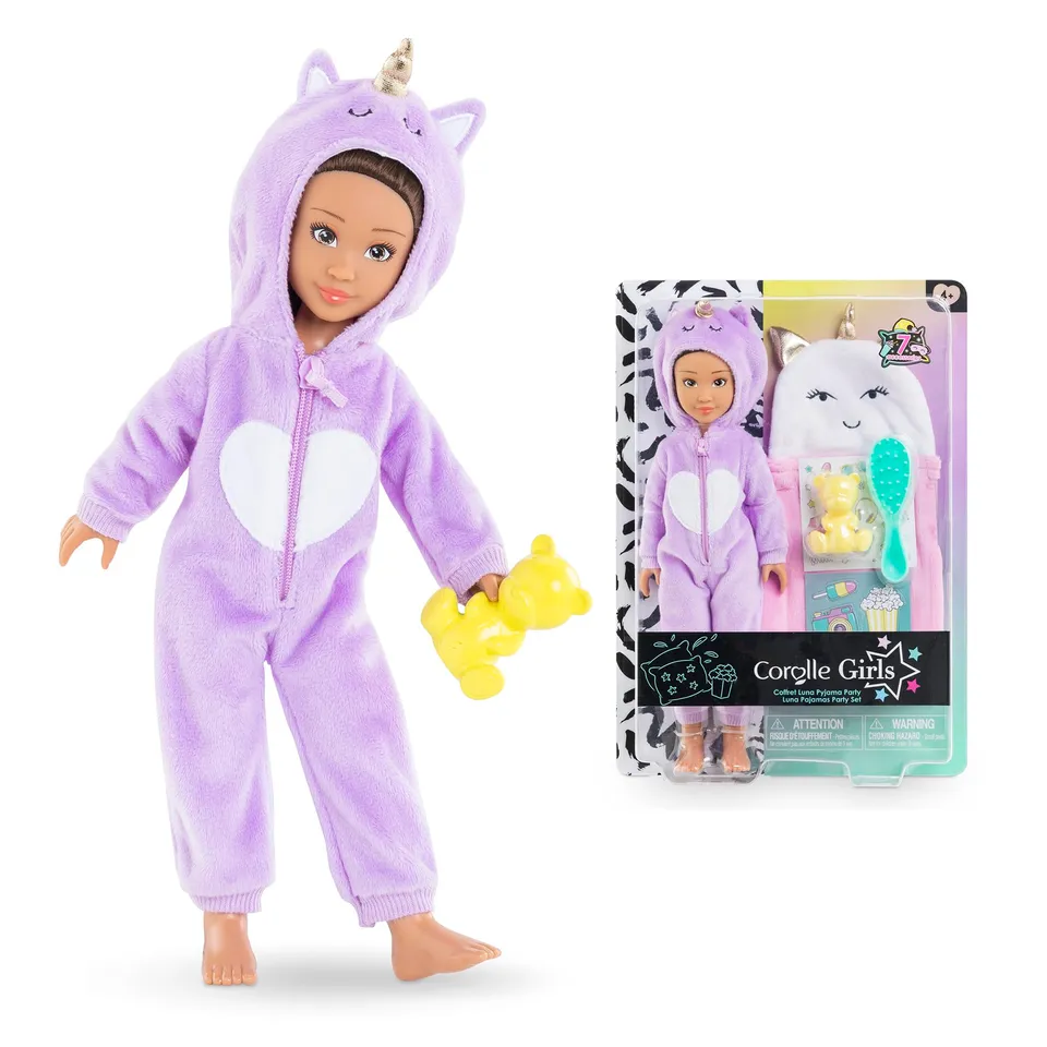 corolle-girls-luna-pyjama-party-poup-e-28-cm-coffret-9-accessoires image 1