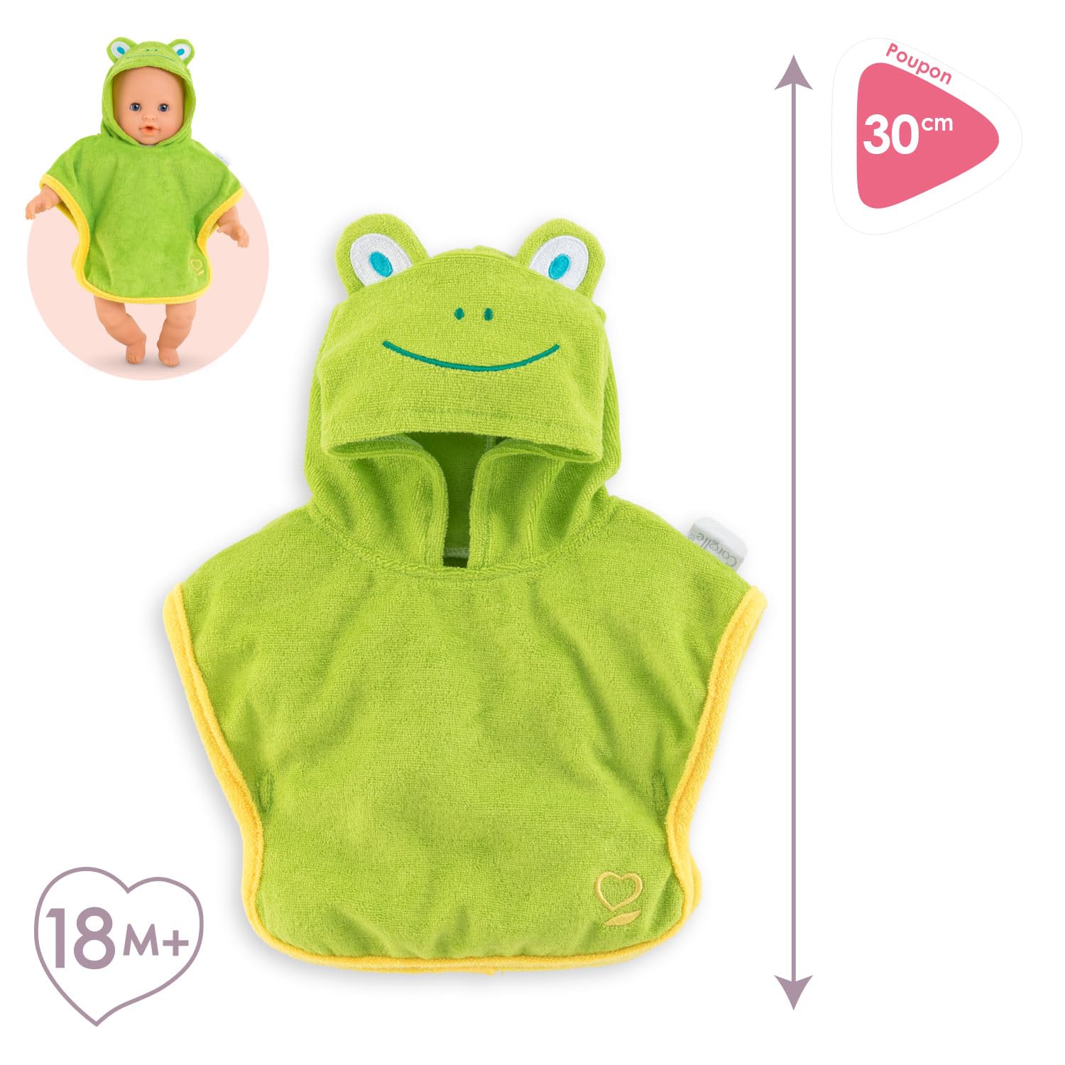 corolle-mon-premier-poupon-cape-bain-grenouille-v-tement-poupon-30-cm image 3
