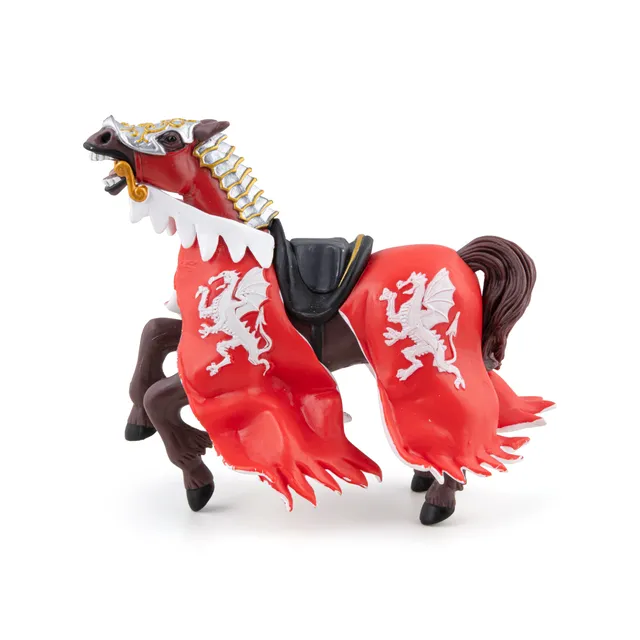 papo-medieval-cheval-du-roi-au-dragon-rouge-figurine-cheval image 1