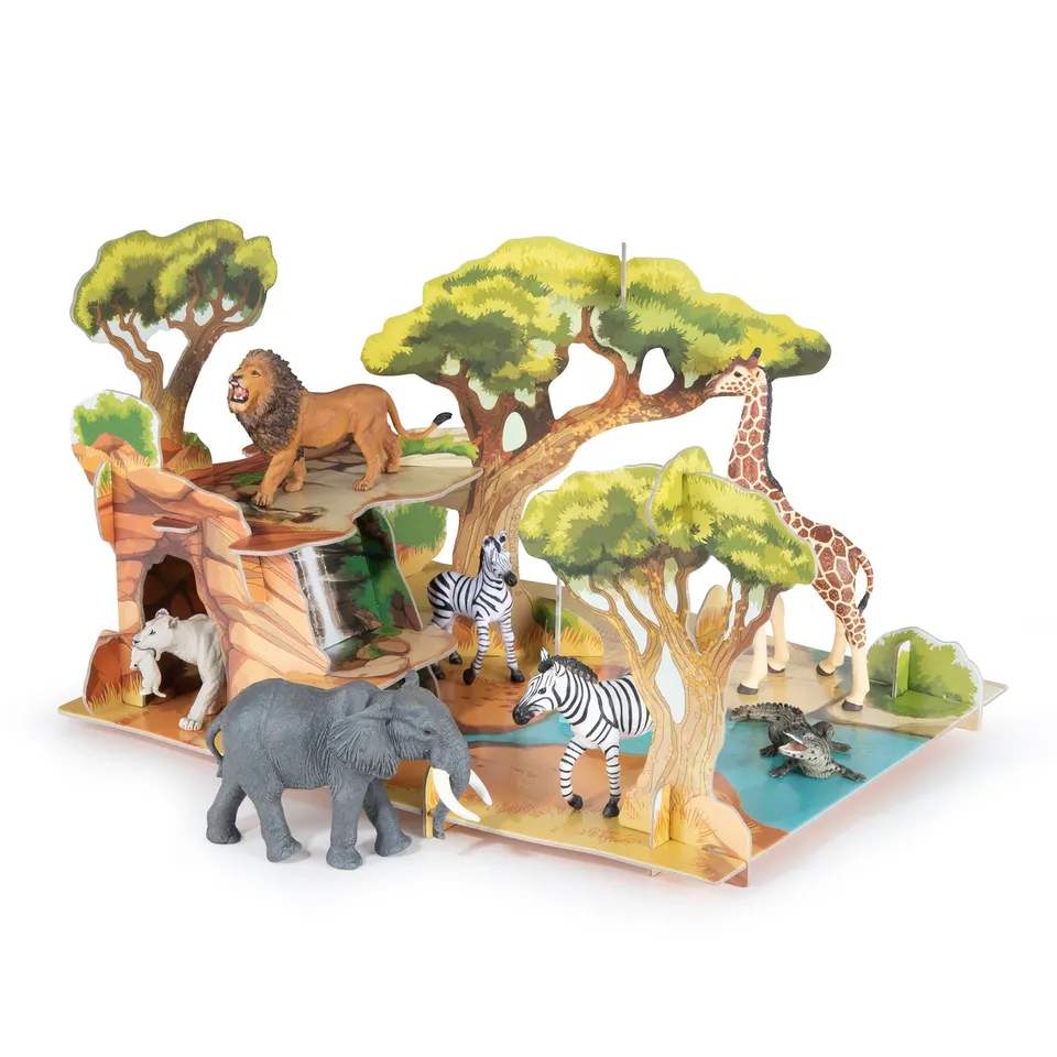 papo-wildlife-la-savane-d-cor-carton-xxl-isiplay image 1