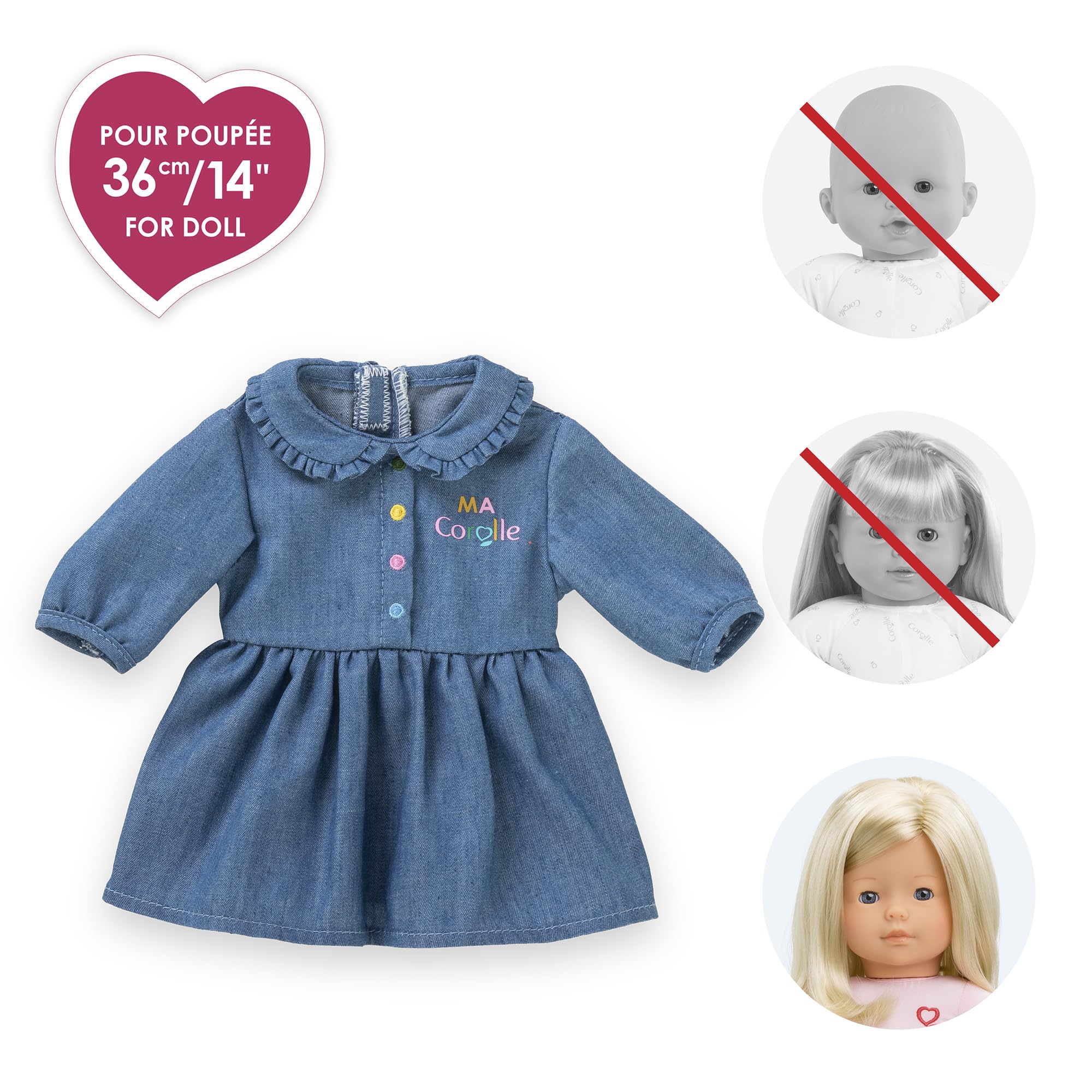 ma-corolle-robe-denim-manches-longues-v-tement-poup-e-36cm image 3