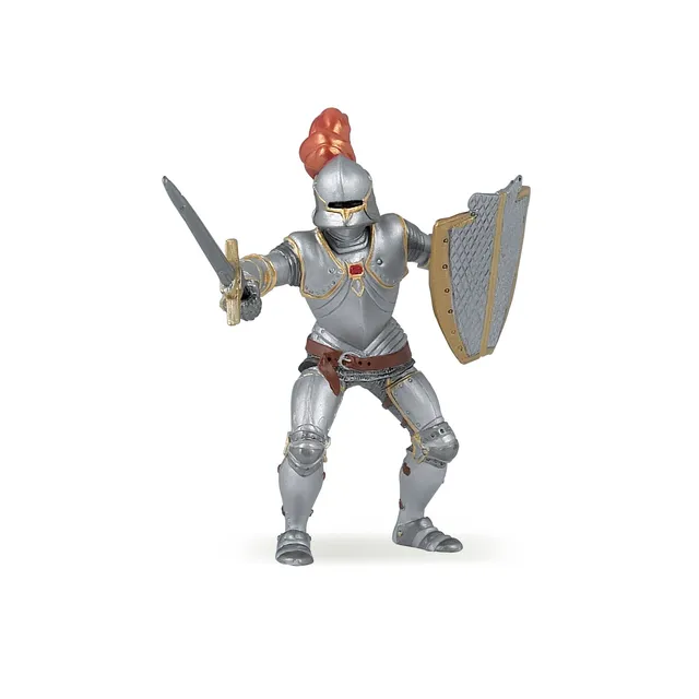 papo-medieval-chevalier-en-armure-plumet-rouge-figurine-p-e image 1