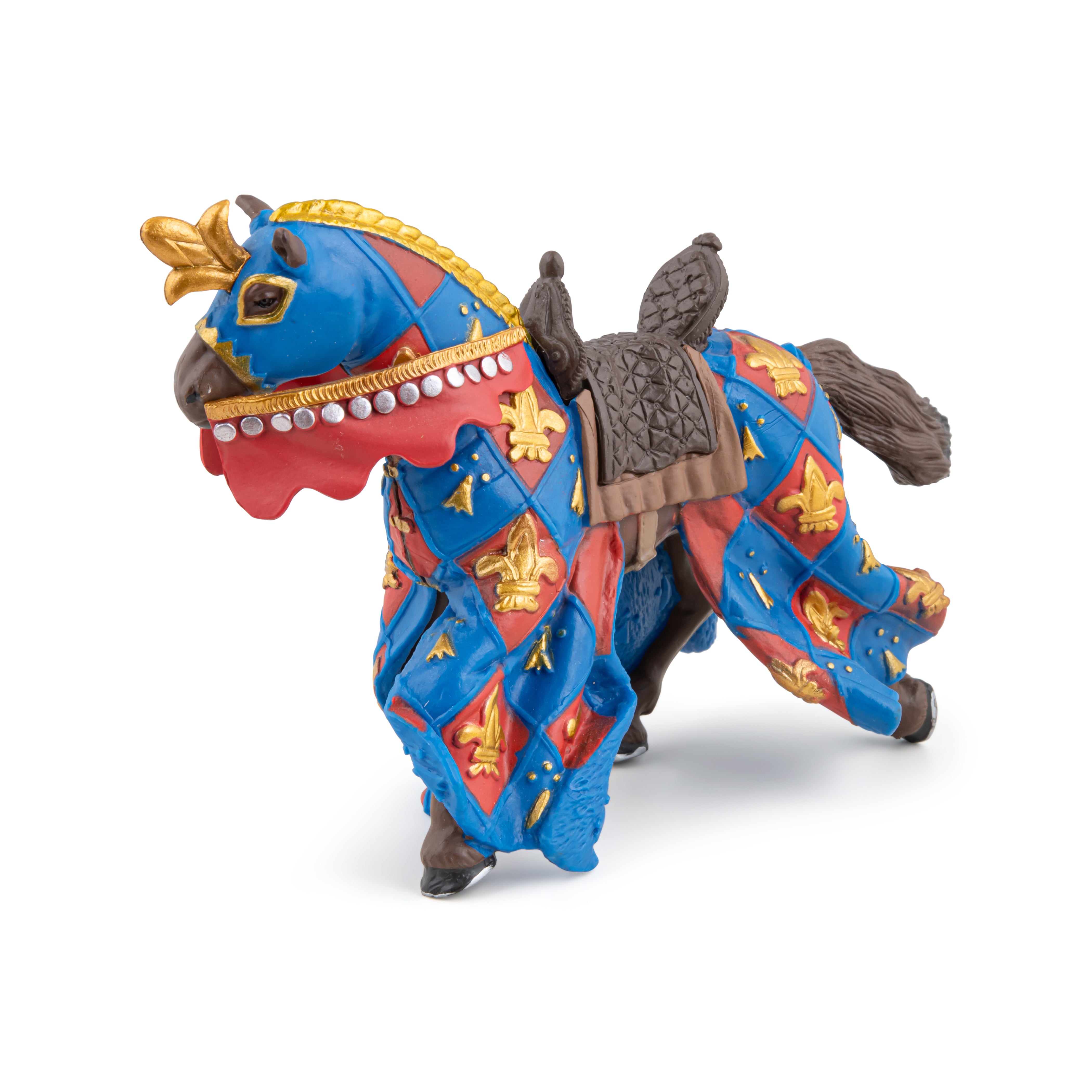 papo-medieval-cheval-bleu-fleur-de-lys-figurine-destrier image 5