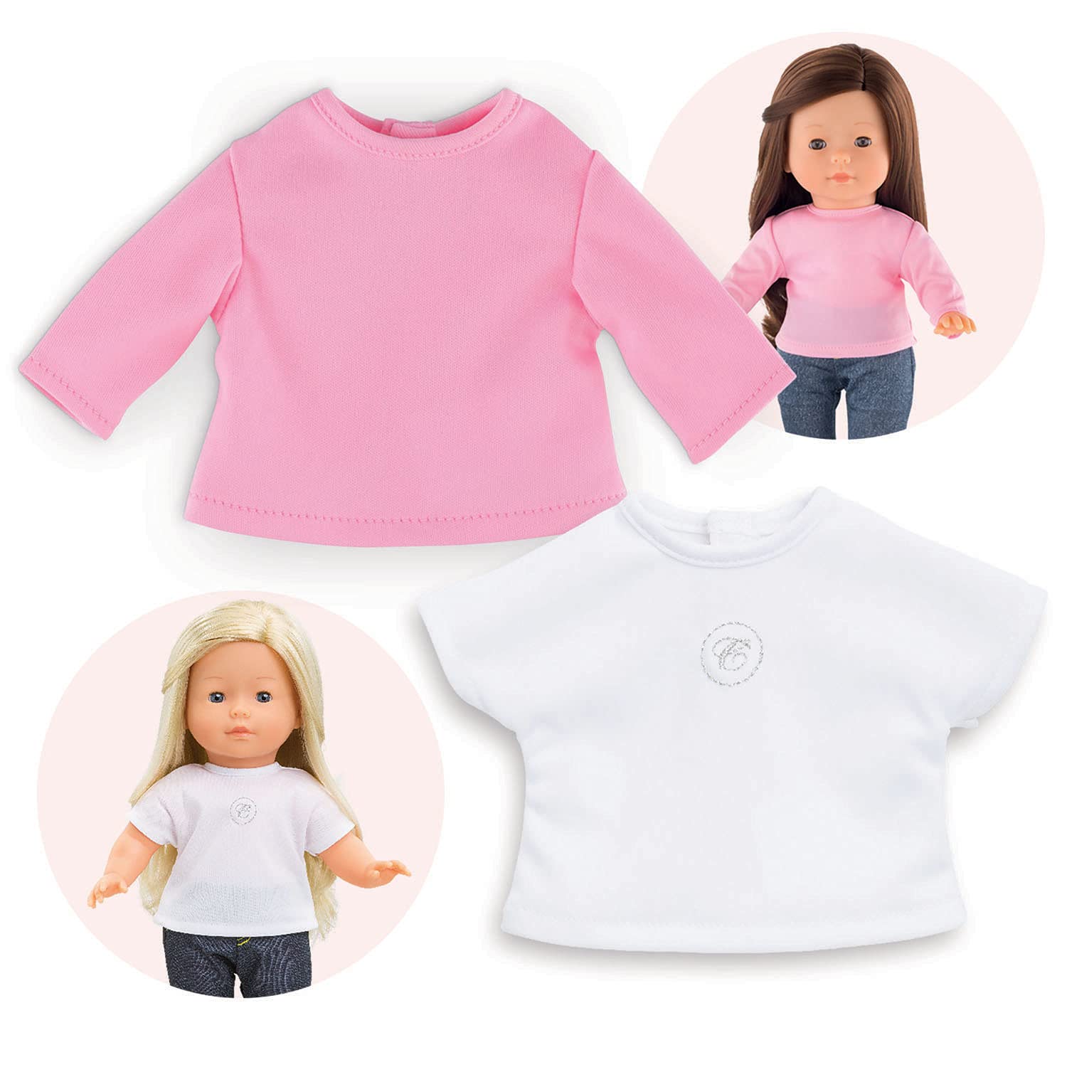 corolle-ma-corolle-2-t-shirts-v-tement-poup-e-36-cm-rose image 3
