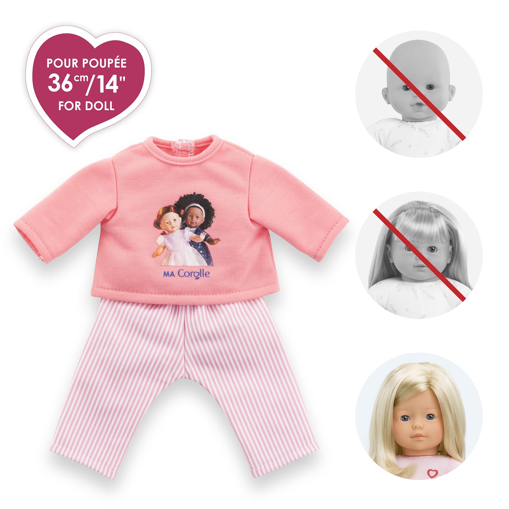 corolle-ma-corolle-pyjama-rose-2-pi-ces-poup-e-36-cm image 3
