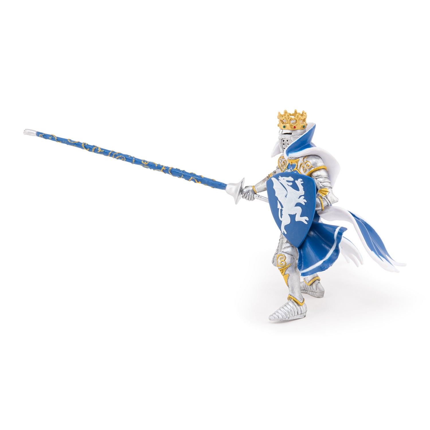 papo-medieval-roi-au-dragon-bleu-figurine-chevalier-armure-or image 3